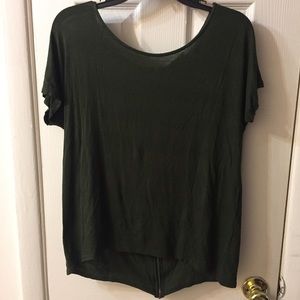 Charlotte Russe forrest green short sleeve blouse